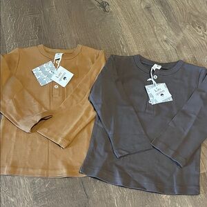 Kids Long Sleeve Shirts - Brown and Tan Kate Quinn
